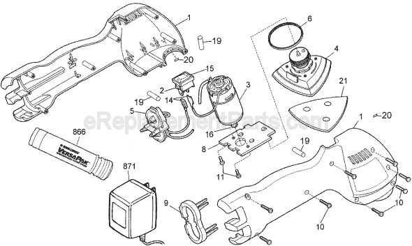 Page A Diagram and Parts List for 11267 Type 1 Black and Decker Sander Polisher